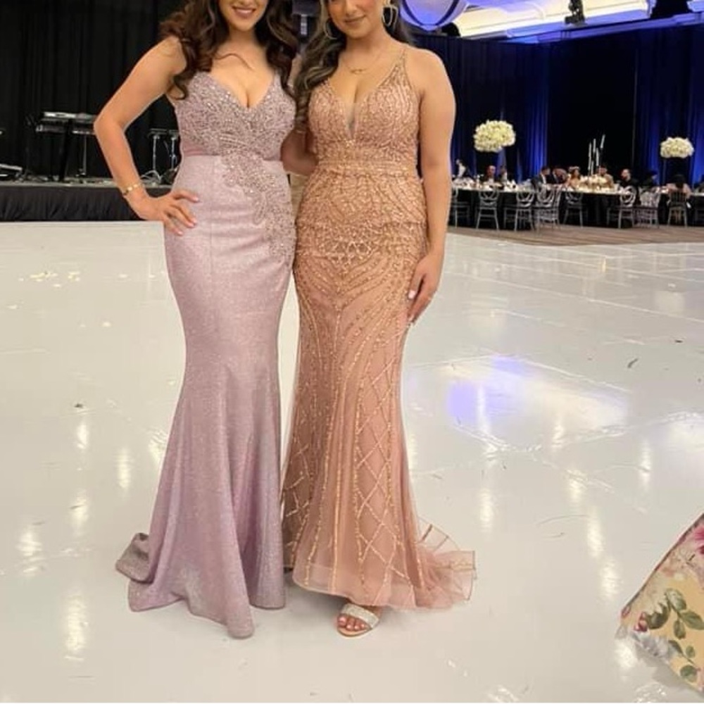 Beautiful custom embellished dress rose gold